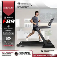 SOLE USA F89 - Treadmill Elektrik Premium - Auto Incline, Touch Screen TV