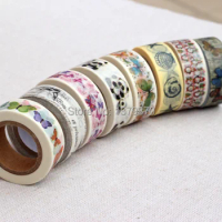 Cute 100pcs Custom Printed Brand LOGO Make Washi Tapes Paper Sticky Adhesive Stickers Masking Tapes Kawaii Stationery