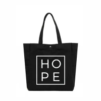 Hope Faith Letters Printed Tote Bag Christian Church Bag Gift for Women Book Bag Work Bag Shopping Bag Large Capacity