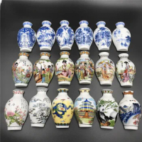 Chinese Blue and White Porcelain Vase Fridge Magnet Souvenir Painted Ceramic Crafts Fridge Magnet Set Chinese Business Gifts
