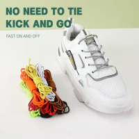 2022 NEW Reflective Round Shoelaces No Tie Shoe laces Kids Adult elastic Laces Lock One Size Fits All Shoes