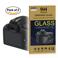2x Self-Adhesive 0.25mm Glass LCD Screen Protector for Canon EOS M100 M200 100D 200D 250D Rebel SL1 SL2 SL3 / Kiss X7 X8 X9 X10