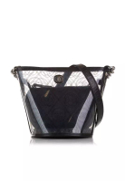 Chanel 二手香奈兒褶皺小牛皮PVC山茶花水桶包