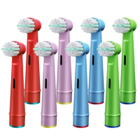 8x Kids Electric Toothbrush Replacement Heads Compatible with Oral B Braun Soft Bristles and Small Brush Head for Sensitive Care