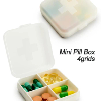 4 Grids Pill Case Medicine Storage Pill Box Pill Organizer Medicine Container Waterproof Boxes Vitamin Holder