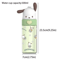 【Hhot】 500ml Kawaii Sanrio Dolls Transparent Cup Cartoon Hello Kitty Kuromi Cinnamoroll Melody Plast