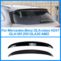 For Mercedes-Benz GLA-class H247 GLA180 200 GLA35 AMG Car Rear Trunk Tail Wing Spoiler Body Kit Accessories Carbon Grain Black