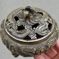 Chinese Favorites Bronze statue dragon Collectibles incense burner /Censer
