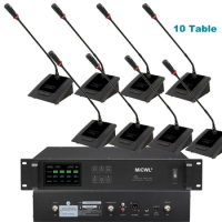 MiCWL Digital Wireless 10 Table Gooseneck Microphone Conference System 10 Desktop Long Desk Mic for Meeting Room Can Extend More