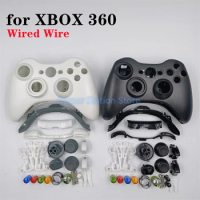 4set For XBOX360 Wired Wire Controller Full Case Gamepad Shell Cover with Buttons Joystick Bumper for XBox360 Game DIY Accessory