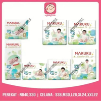 MAKUKU SAP DIAPERS COMFORT FIT TAPE NB40 S30 PANTS S38 M28 M30 L26 XL24 XXL22 PANTS M28