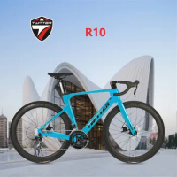 TWITTER road bycicle R10 24S fully hidden inner cable with carbon wheel 700c disc brake carbon fiber road bike gravel bicicleta
