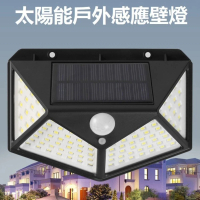 【solarlight】100LED 太陽能戶外感應壁燈(270°照亮多角度燈 感應燈 照明燈家用花園防水四面壁燈)
