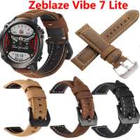 20mm 22mm Quick Release Leather Straps for Zeblaze Vibe 7 Lite Pro Quality Genuine Retro Genuine Leather Watchband Accessories