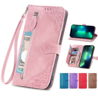 Matte Flower Leather Flip Wallet Phone Case for Sony Xperia 8 20 1 5 10 III IV ACE 2 XZ 4 Mini 3 Zipper Cover Stand Bag