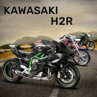 ขายดีประจำเดือนนี้ [พร้อมส่ง]โมเดลรถจักรยานยนต์ 1:18 Kawasaki H2 R Diecast Alloy Model Toy Black Nin