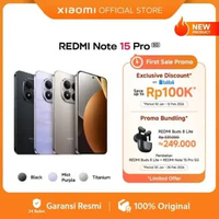 Xiaomi Redmi Note 15 Pro 5G (8/256GB) (12/512GB) | Baterai besar 6580mAh | IP69K Ketahanan debu dan 