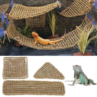 Bearded Dragon Hammock Reptile Lounger for Chameleon Lizards Gecko Snakes Lguana Reptiles Geckos Grass Cushion Pet Bed Swing