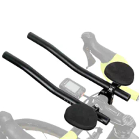 Aero Handlebars For Road Bike Aluminum Alloy Bike Aero Bar In Black Clip On Armrest Bar Racing TT Handlebar Relaxation Handle