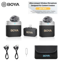 BOYA BY-M1V Professional Wireless Microphone Wireless Lavalier Lapel Condenser Gaming Microphone for iPhone Android Smartphone
