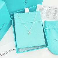 美國百分百【全新真品】Tiffany & Co. 項鍊 迷你 open heart 鏤空心形 蒂芬妮 銀飾 墜飾 純銀 專櫃 CW32