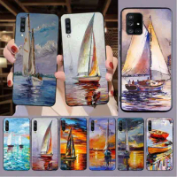 Modern Sailing Ship Oil Painting Phone Cover For samsung Galaxy A14 A53 A13 A12 A40 A22 A23 A32 A50 A51 A52 A54 A70 A71 A73 case
