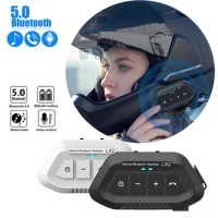 Motorcycle Helmet Headset Bluetooth 5.0 LX2 800mAh Wireless Handsfree Call Kit Stereo Anti-Interference Waterproof Earphone