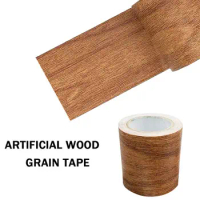 Realistic Wood Grain Repair Duct Furniture Renovation Adhensive Skirting Waist Line Floor Stickers Home Decor Improvement