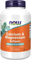 NOW 健兒停 鈣鎂鋅+D3軟膠囊 120粒 NOW plements, Calcium &amp; Magnesium with Vitamin D-3 and Zinc