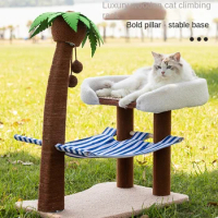 Cat Climbing Frame Cat Tree Nest One Scratching Board Small Scratching Post Solid Wood Cat Scratching Frame Pet Supplies