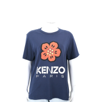 KENZO BOKE FLOWER 扶桑花字母短袖TEE T恤(女款/深藍)