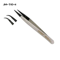 JAKEMY JM-T10-11 Anti-static Tweezers Set with Stainless Steel Handle and Replaceable Fiber Plastic Tips