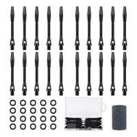 24 Pieces Aluminum Dart Shaft Dart Accessories 1.97 Inches Hard Metal Dart Stems With Rubber O Rings Darts Sharpener