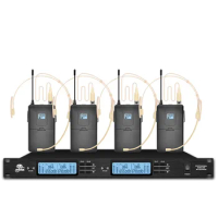Professional UHF wireless microphone system headset microphone for church school stage performance wireless microphone