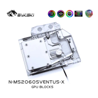 BYKSKI Water Block use for MSI RTX2060 Super 8G Ventus XS OC Support A-RGB/RGB LED Light Radiator Block Copper