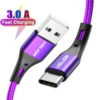 USLION 3A USB Type C Cable Mobile Phone Fast Charging Data Cord For iPhone 15 Xiaomi 13 12 Pro Samsung S23 POCO X5 Redmi OPPO