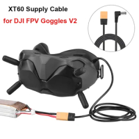 FPV Goggles Pwoer Cable XT60 to DC Plug Supply Connect Battery Pwoer Cable for DJI FPV Goggles V2 Drone Accessories 1.2M/47 inch