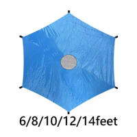 Trampoline Shade Cover for 6 Poles Oxford Cloth Sun Protection Cover for Park Summer Indoor Outdoor Sports Accessories Backyard