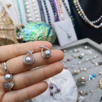 bông ngọc trai mặn akoya xám