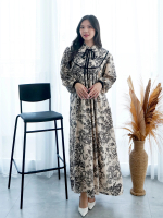 Nuboutique – Reina Long Dress Rayon Panjang Lebaran Etnik Bohemian Tunic Gamis Wanita Bordir Bunga