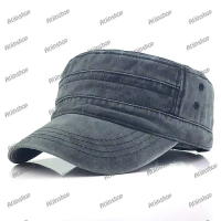 Topi Flat Hat Commando Tactical Militer Katun Canvas (5 Warna) - Abu Tua