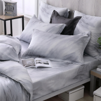 OLIVIA  大理石 標準雙人床包歐式枕套三件組  MOC莫代爾棉系列 台灣製