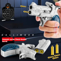 Alloy Deringer Soft Bullet Toy Guns Manual MINI Gun Toy Pistol Revolver Airsoft Weapon Model Antistress Guns for Adults Men Boys