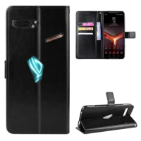 Fashion ShockProof Flip PU Leather Wallet Stand Cover Asus ROG Phone II 2 ZS660KL Case For Asus ZS660KL Rog2 Phone Bags
