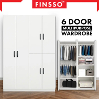 Almari Baju 4/5/6 Pintu | Wooden Wardrobe Big Storage | Multifunctional Wardrobe | Carlino