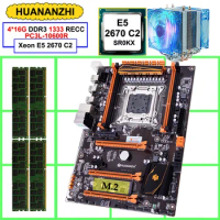 Best seller HUANANZHI deluxe X79 LGA2011 motherboard CPU RAM Combos Xeon E5 2670 C2 with cooler 64G(4*16G) DDR3 1333MHz RECC