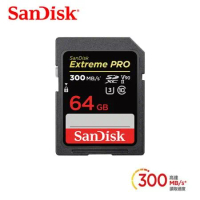 SanDisk 64GB SDXC Extreme Pro 300MB/s SD V90 8K UHS-II