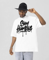 เสื้อยืดสตรีทแวร์สไตล์สเก็ตช์! เสื้อ Stay Humble ลายสีพ่น สุดฮิต ผู้ชายผู้หญิงใส่เท่ๆ