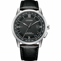 CITIZEN 星辰錶 電波系列 經典精粹光動能電波錶(CB0151-19E)-42mm-黑面皮革【刷卡回饋 分期0利率】【APP下單22%點數回饋】