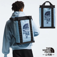 【The North Face】大Logo 26L多功能日用減壓雙肩背包/書包(3KYF-XOI 鋼鐵藍 N)
